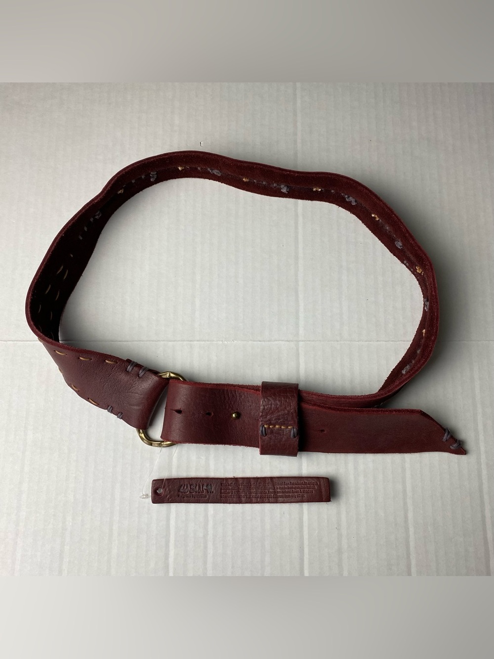 Anthropologie 49 Square Miles Italian Leather Hip Belt Large/XL Burgundy